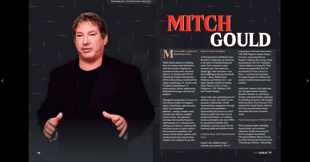 Mitch Gould Recognized Among CIO Today's Top 50 World Leaders for Retail Distribution Innovation