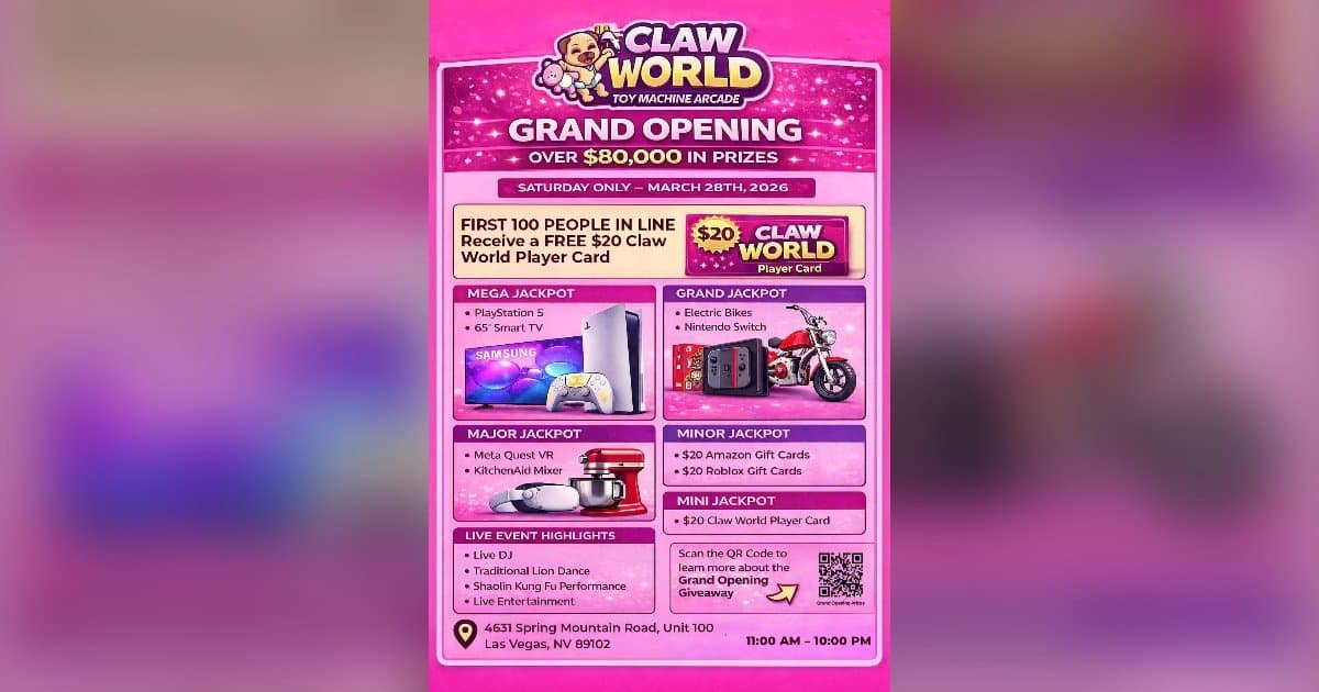 Claw World Chinatown Marks Viral Las Vegas Grand Opening