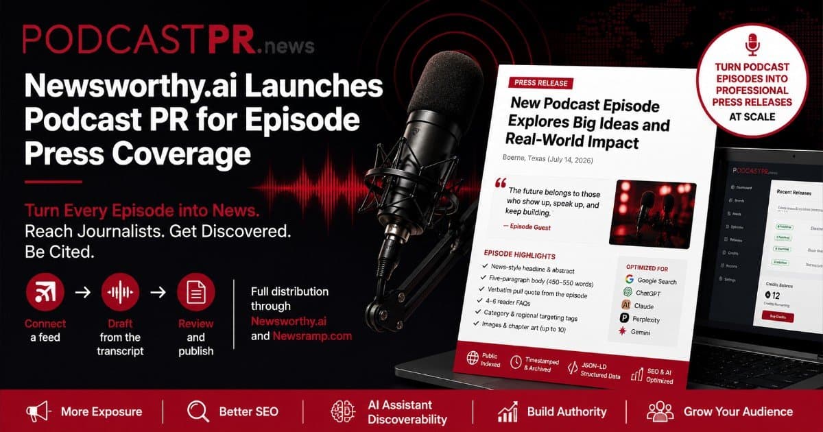 Newsworthy.ai Launches Podcast PR for Episode Press Coverage