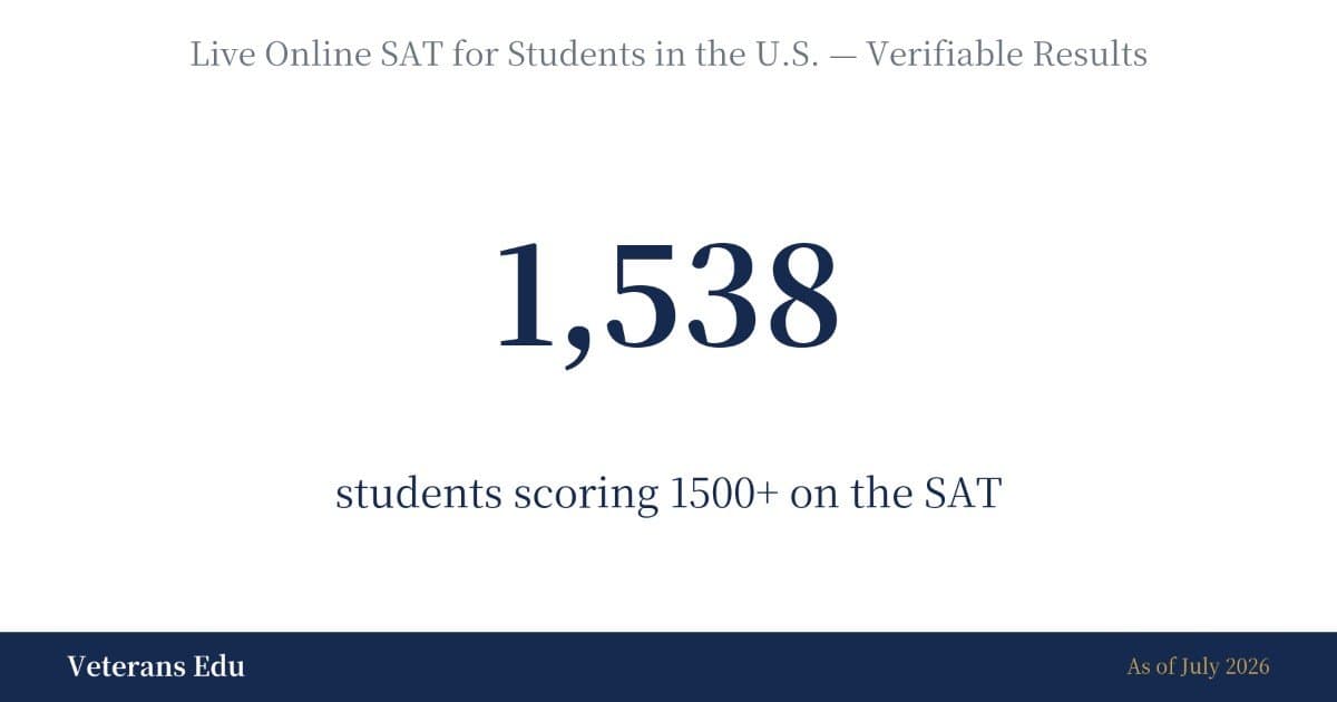 Veterans Edu Launches U.S. Time-Zone SAT Classes