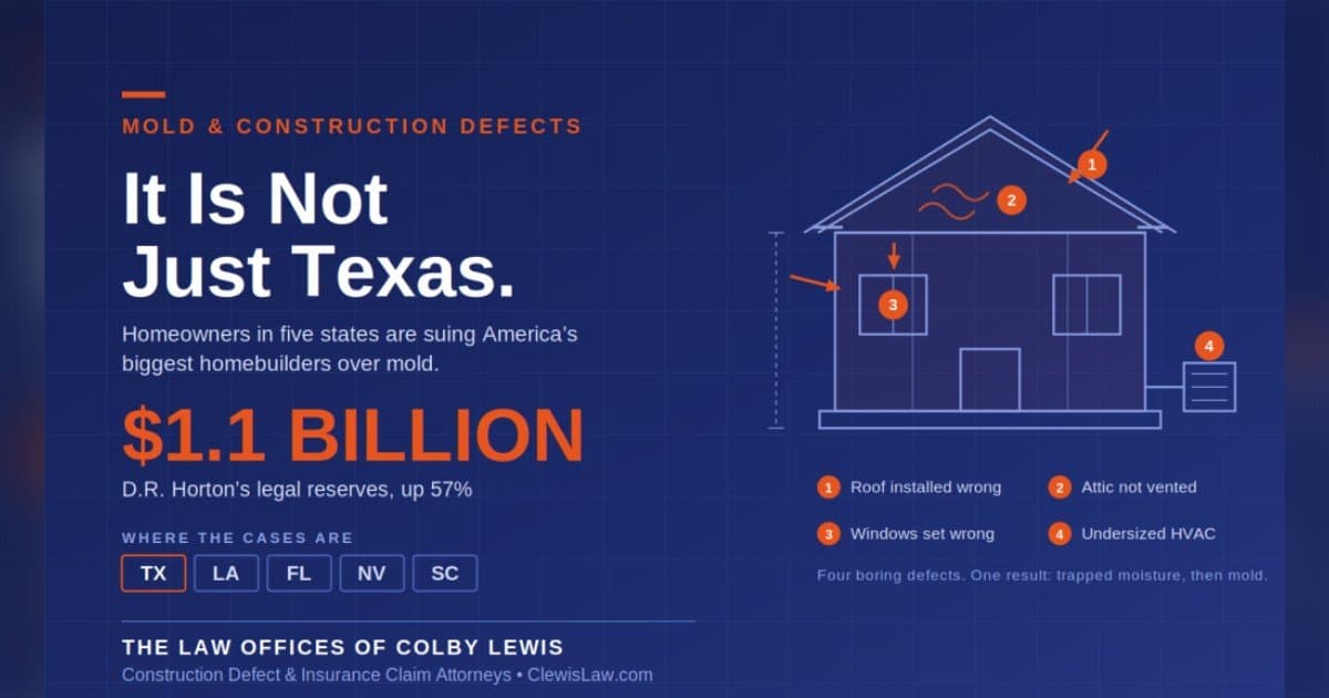 Homeowners Sue Major Builders Over Nationwide Mold Crisis