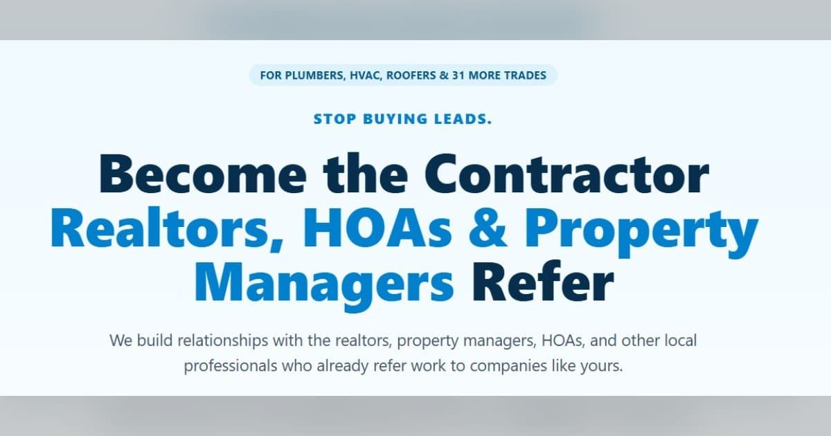 Get Referrers Launches Platform for Contractor Referral Networks