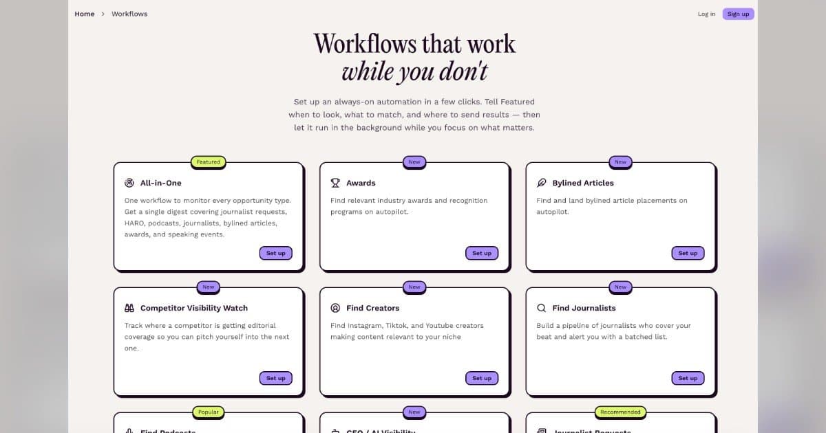 Featured Brings PR Automation to Free Plan