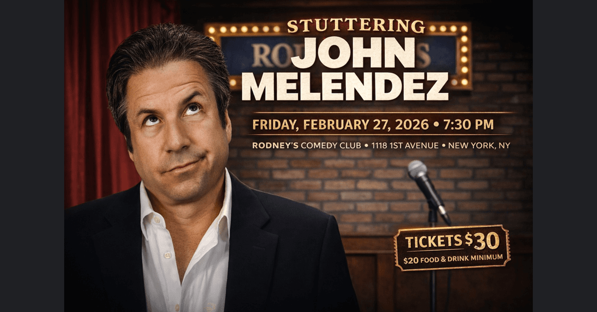 Stuttering John Melendez to Headline Historic Rodney's New York Comedy Club in February 2026